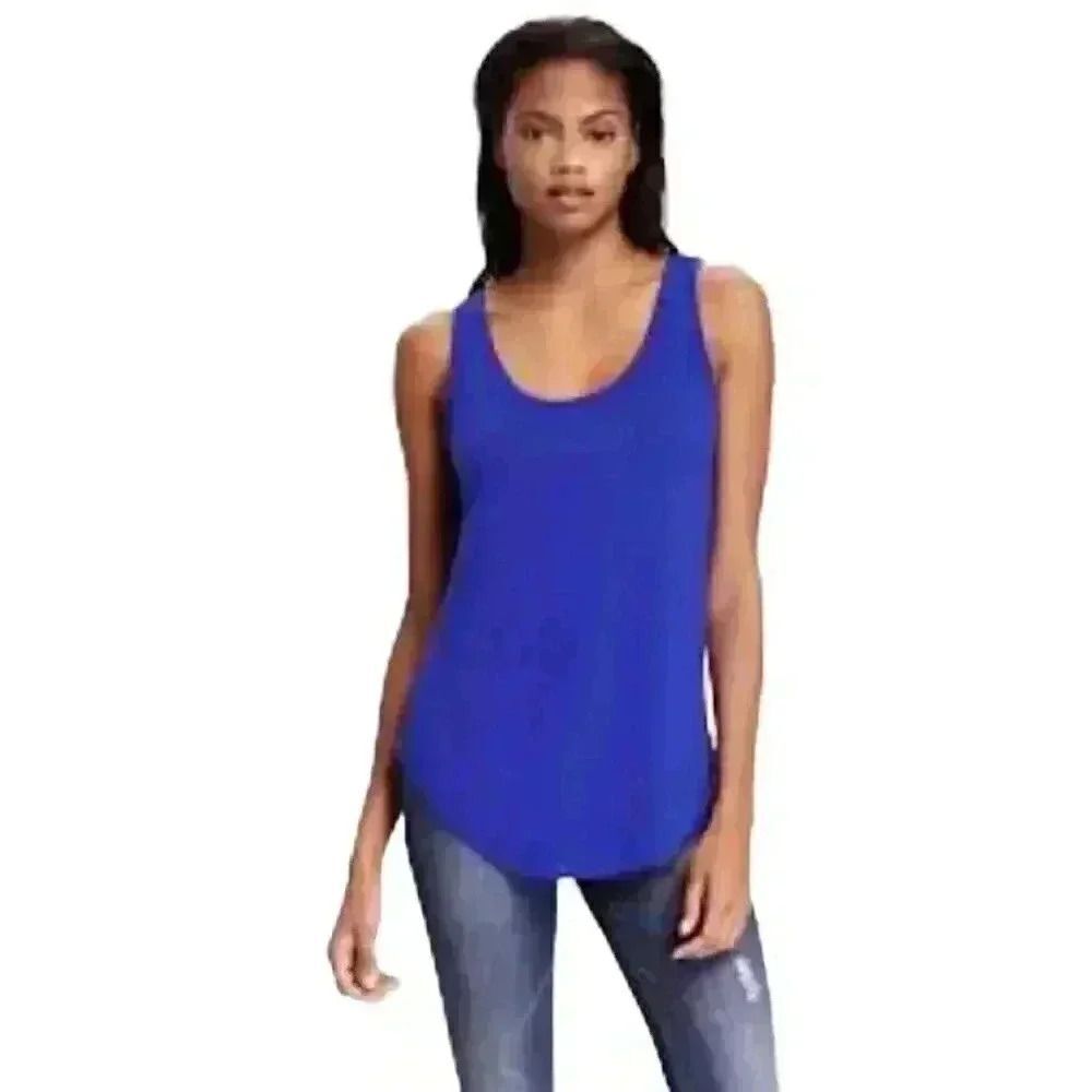 Banana Republic Women's Bluetiful Cobalt Blue Viscose/Tencel/Cotton/Spandex Scoo